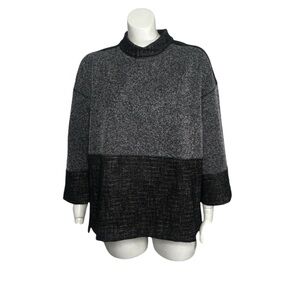 Banana Republic Women's Shirt Gray Black Tunic Textured Size XL